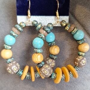 3 For $15 Boho Beaded Hoop Earrings